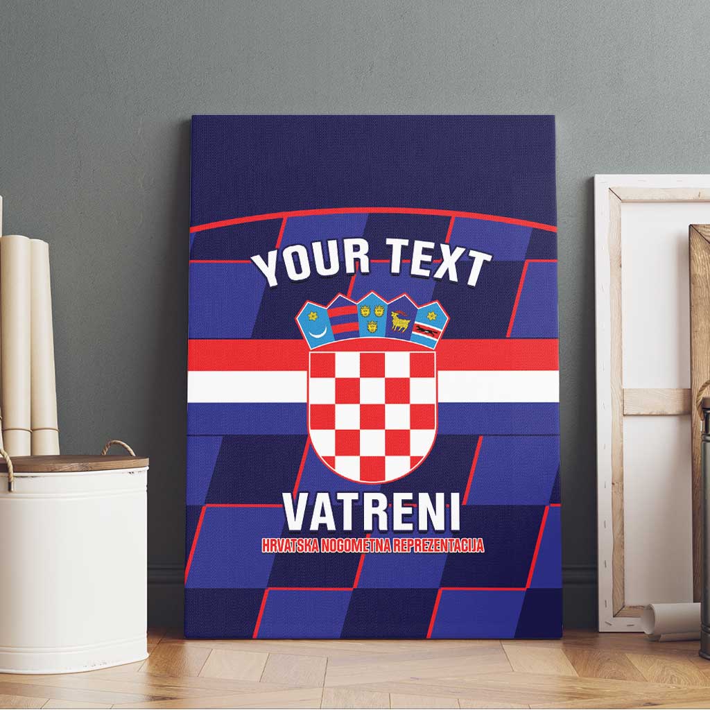 Custom Croatia Football Canvas Wall Art Come On Vatreni Checkerboard Style