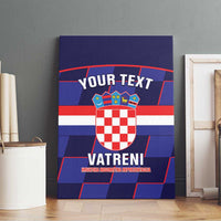 Custom Croatia Football Canvas Wall Art Come On Vatreni Checkerboard Style