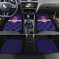 Custom Croatia Football Car Mats Come On Vatreni Checkerboard Style