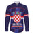 Custom Croatia Football Family Matching Off The Shoulder Long Sleeve Dress and Hawaiian Shirt Come On Vatreni Checkerboard Style