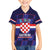 Custom Croatia Football Family Matching Off The Shoulder Long Sleeve Dress and Hawaiian Shirt Come On Vatreni Checkerboard Style