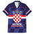 Custom Croatia Football Family Matching Off Shoulder Maxi Dress and Hawaiian Shirt Come On Vatreni Checkerboard Style