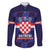 Custom Croatia Football Family Matching Off Shoulder Maxi Dress and Hawaiian Shirt Come On Vatreni Checkerboard Style