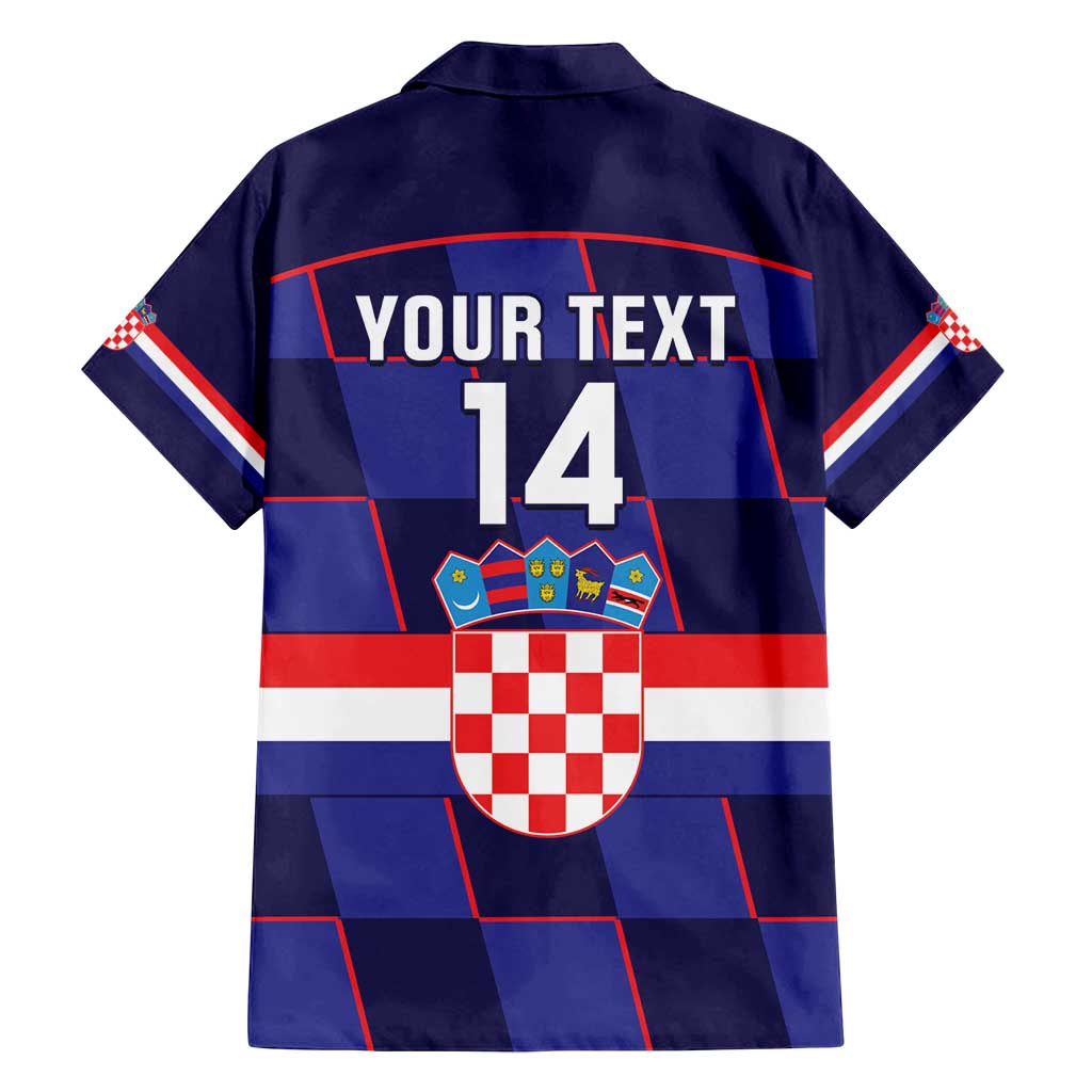 Custom Croatia Football Family Matching Off Shoulder Short Dress and Hawaiian Shirt Come On Vatreni Checkerboard Style