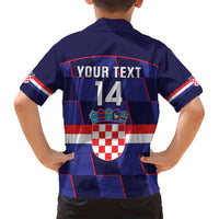 Custom Croatia Football Family Matching Puletasi and Hawaiian Shirt Come On Vatreni Checkerboard Style
