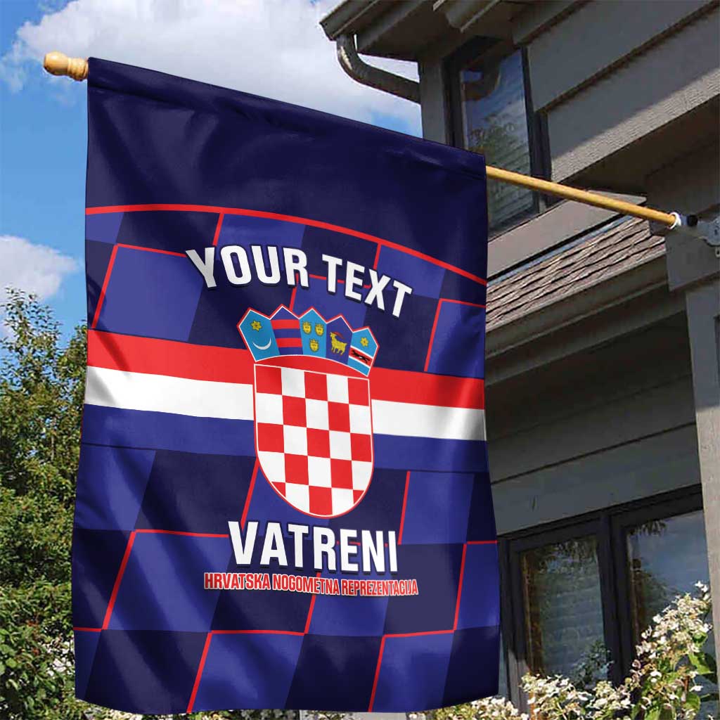 Custom Croatia Football Garden Flag Come On Vatreni Checkerboard Style