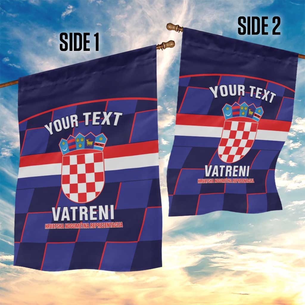 Custom Croatia Football Garden Flag Come On Vatreni Checkerboard Style