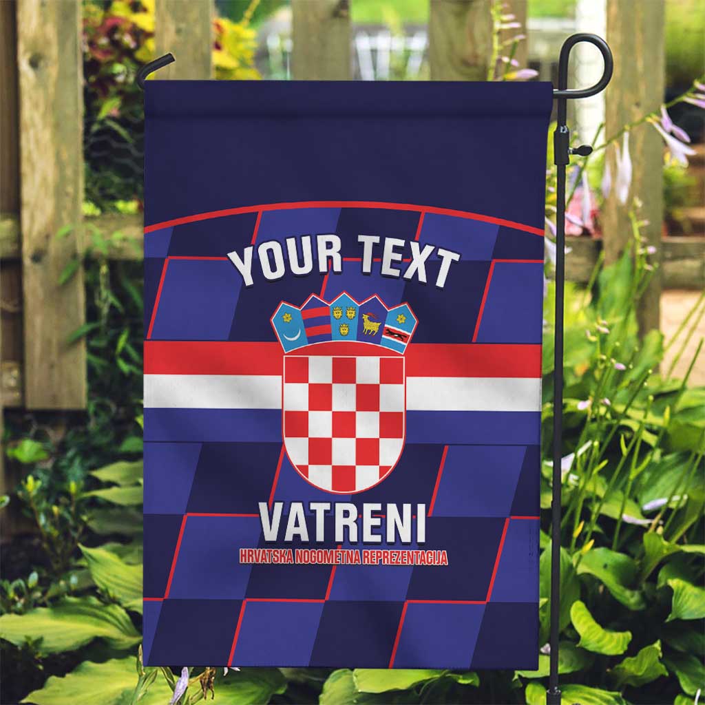 Custom Croatia Football Garden Flag Come On Vatreni Checkerboard Style