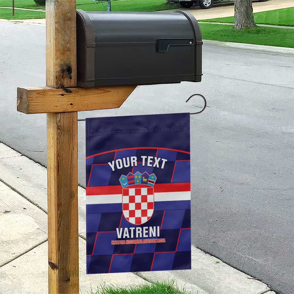 Custom Croatia Football Garden Flag Come On Vatreni Checkerboard Style