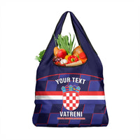 Custom Croatia Football Grocery Bag Come On Vatreni Checkerboard Style