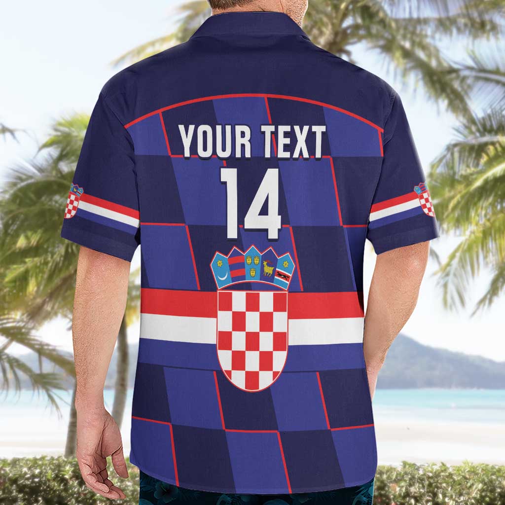 Custom Croatia Football Hawaiian Shirt Come On Vatreni Checkerboard Style