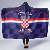 Custom Croatia Football Hooded Blanket Come On Vatreni Checkerboard Style