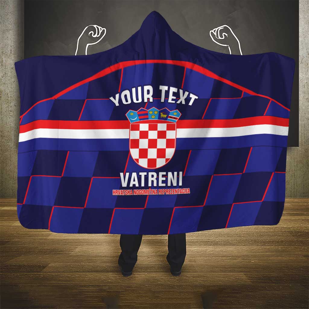Custom Croatia Football Hooded Blanket Come On Vatreni Checkerboard Style