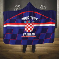 Custom Croatia Football Hooded Blanket Come On Vatreni Checkerboard Style