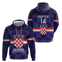 Custom Croatia Football Hoodie Come On Vatreni Checkerboard Style
