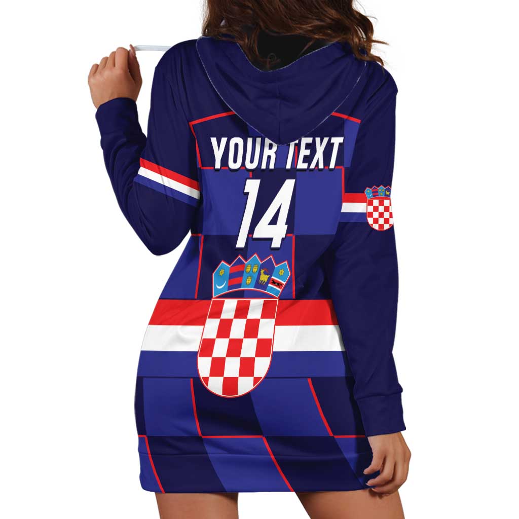 Custom Croatia Football Hoodie Dress Come On Vatreni Checkerboard Style