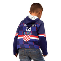 Custom Croatia Football Kid Hoodie Come On Vatreni Checkerboard Style