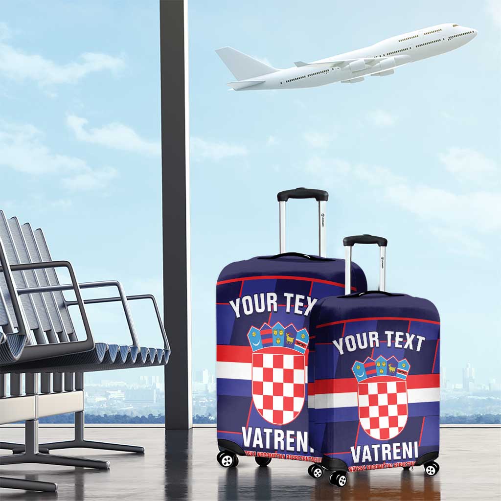 Custom Croatia Football Luggage Cover Come On Vatreni Checkerboard Style