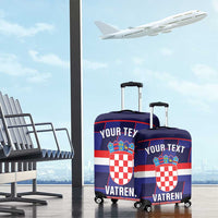 Custom Croatia Football Luggage Cover Come On Vatreni Checkerboard Style