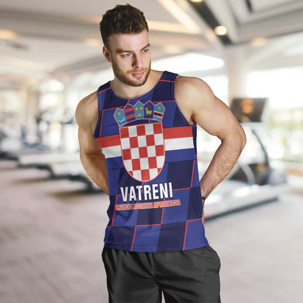 Custom Croatia Football Men Tank Top Come On Vatreni Checkerboard Style