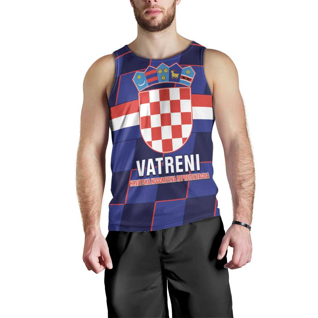 Custom Croatia Football Men Tank Top Come On Vatreni Checkerboard Style