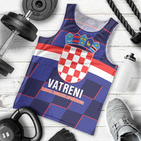 Custom Croatia Football Men Tank Top Come On Vatreni Checkerboard Style