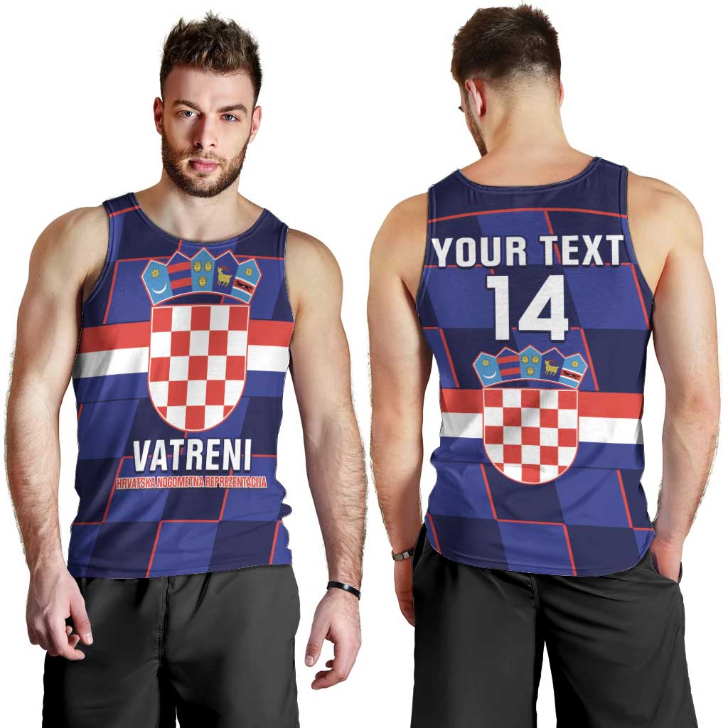 Custom Croatia Football Men Tank Top Come On Vatreni Checkerboard Style