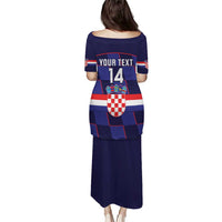 Custom Croatia Football Puletasi Come On Vatreni Checkerboard Style
