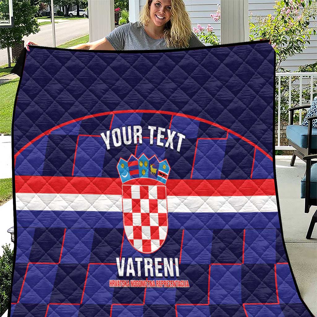 Custom Croatia Football Quilt Come On Vatreni Checkerboard Style