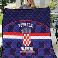 Custom Croatia Football Quilt Come On Vatreni Checkerboard Style