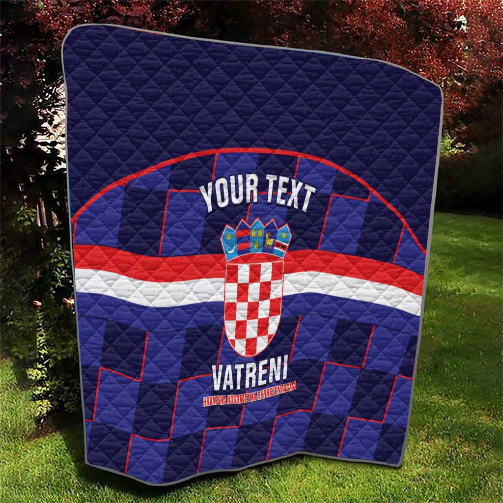 Custom Croatia Football Quilt Come On Vatreni Checkerboard Style
