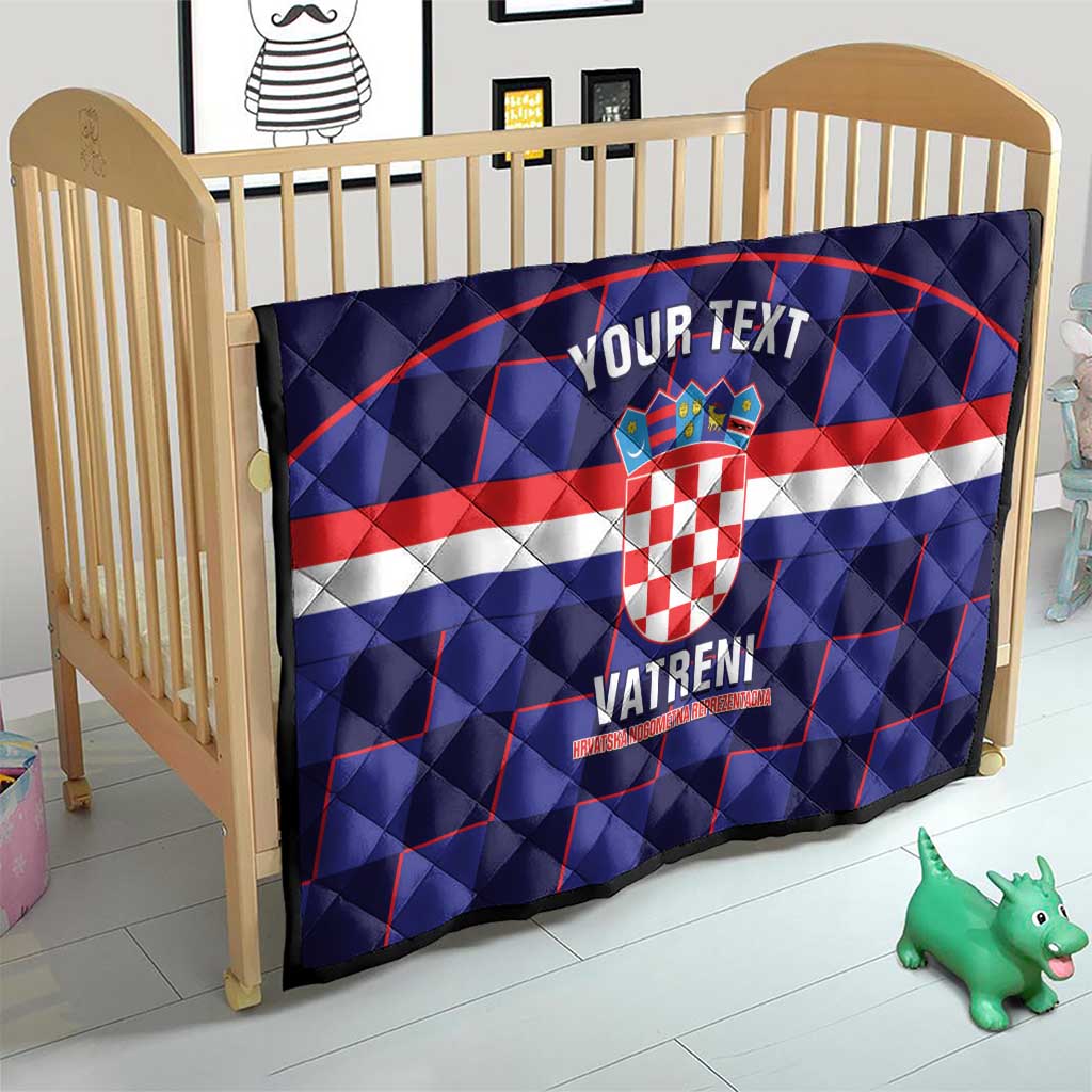 Custom Croatia Football Quilt Come On Vatreni Checkerboard Style
