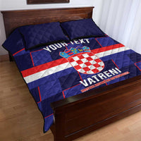 Custom Croatia Football Quilt Bed Set Come On Vatreni Checkerboard Style