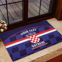 Custom Croatia Football Rubber Doormat Come On Vatreni Checkerboard Style
