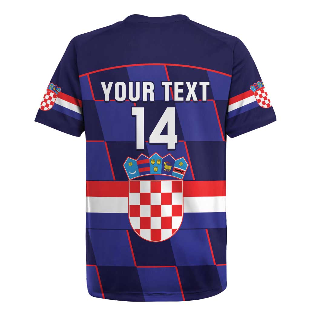 Custom Croatia Football Rugby Jersey Come On Vatreni Checkerboard Style