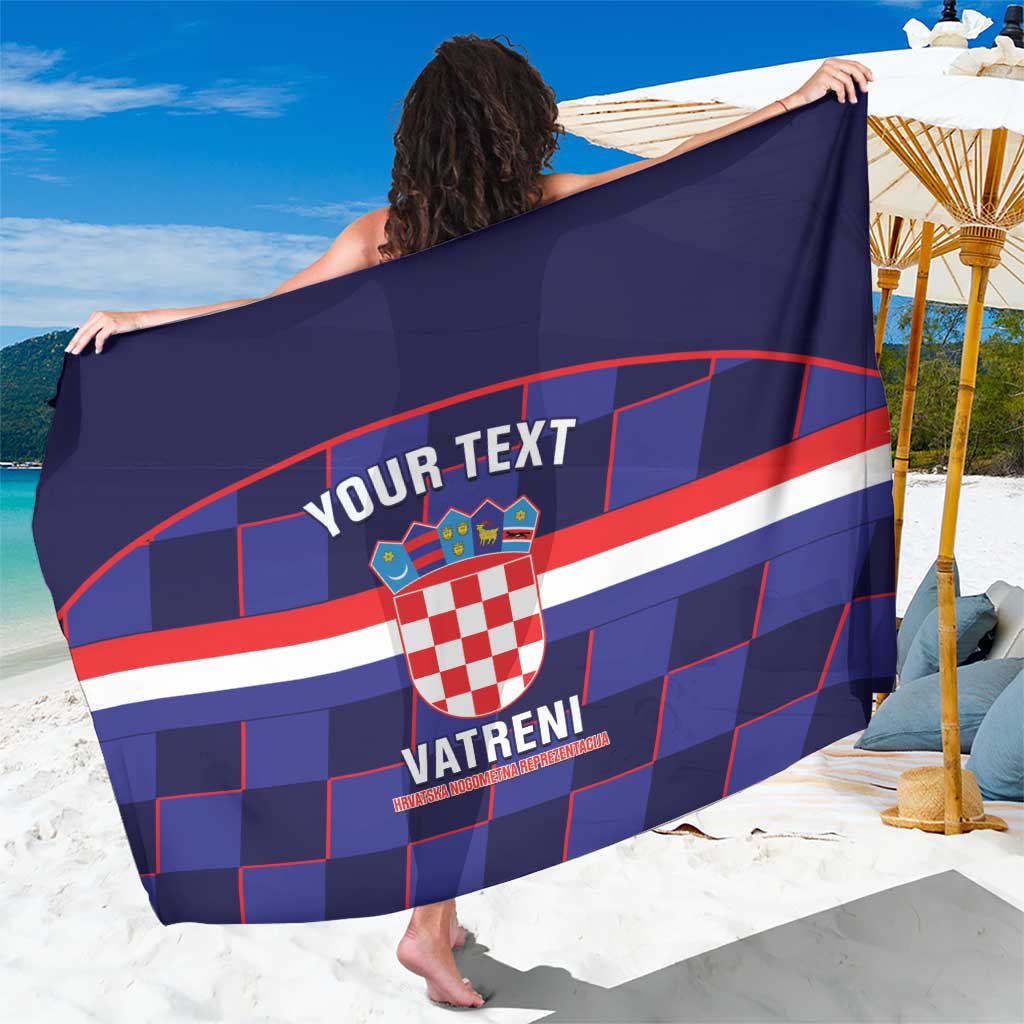 Custom Croatia Football Sarong Come On Vatreni Checkerboard Style