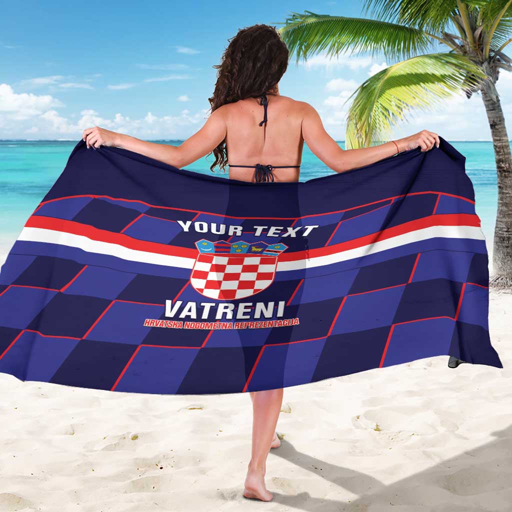Custom Croatia Football Sarong Come On Vatreni Checkerboard Style