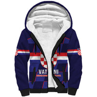 Custom Croatia Football Sherpa Hoodie Come On Vatreni Checkerboard Style