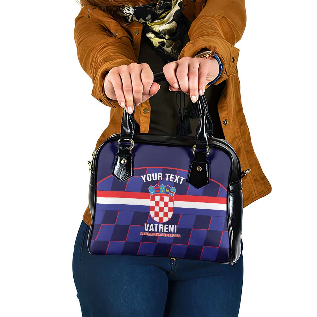 Custom Croatia Football Shoulder Handbag Come On Vatreni Checkerboard Style