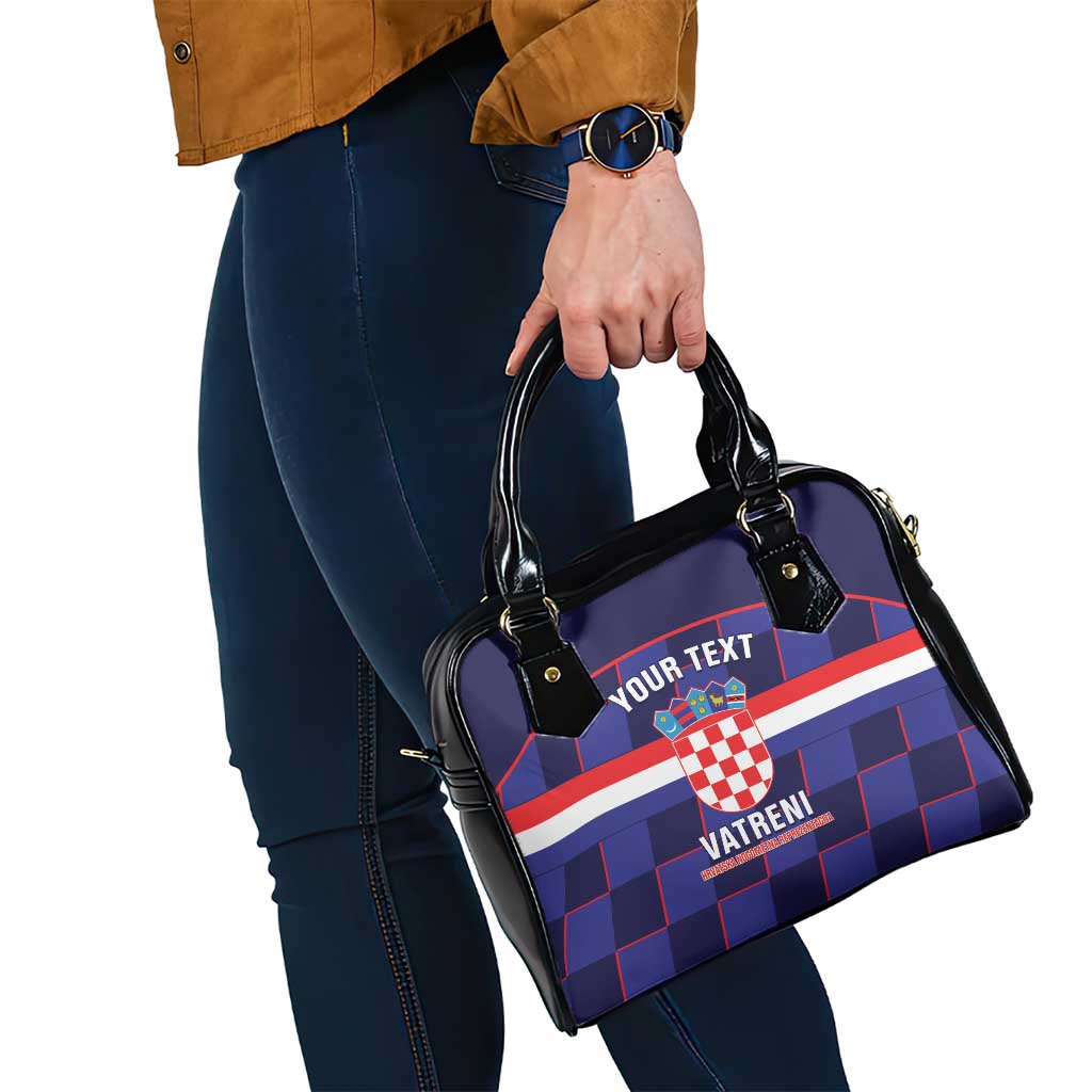 Custom Croatia Football Shoulder Handbag Come On Vatreni Checkerboard Style