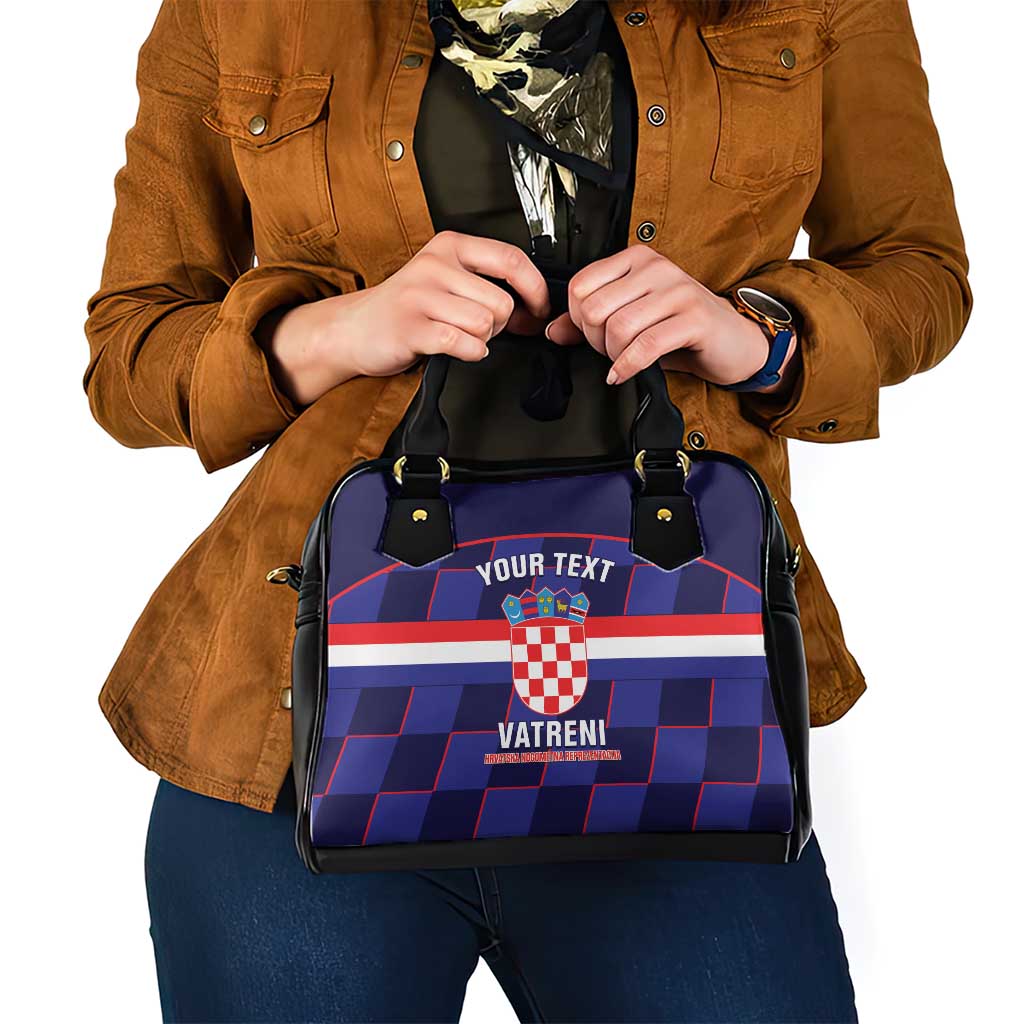Custom Croatia Football Shoulder Handbag Come On Vatreni Checkerboard Style