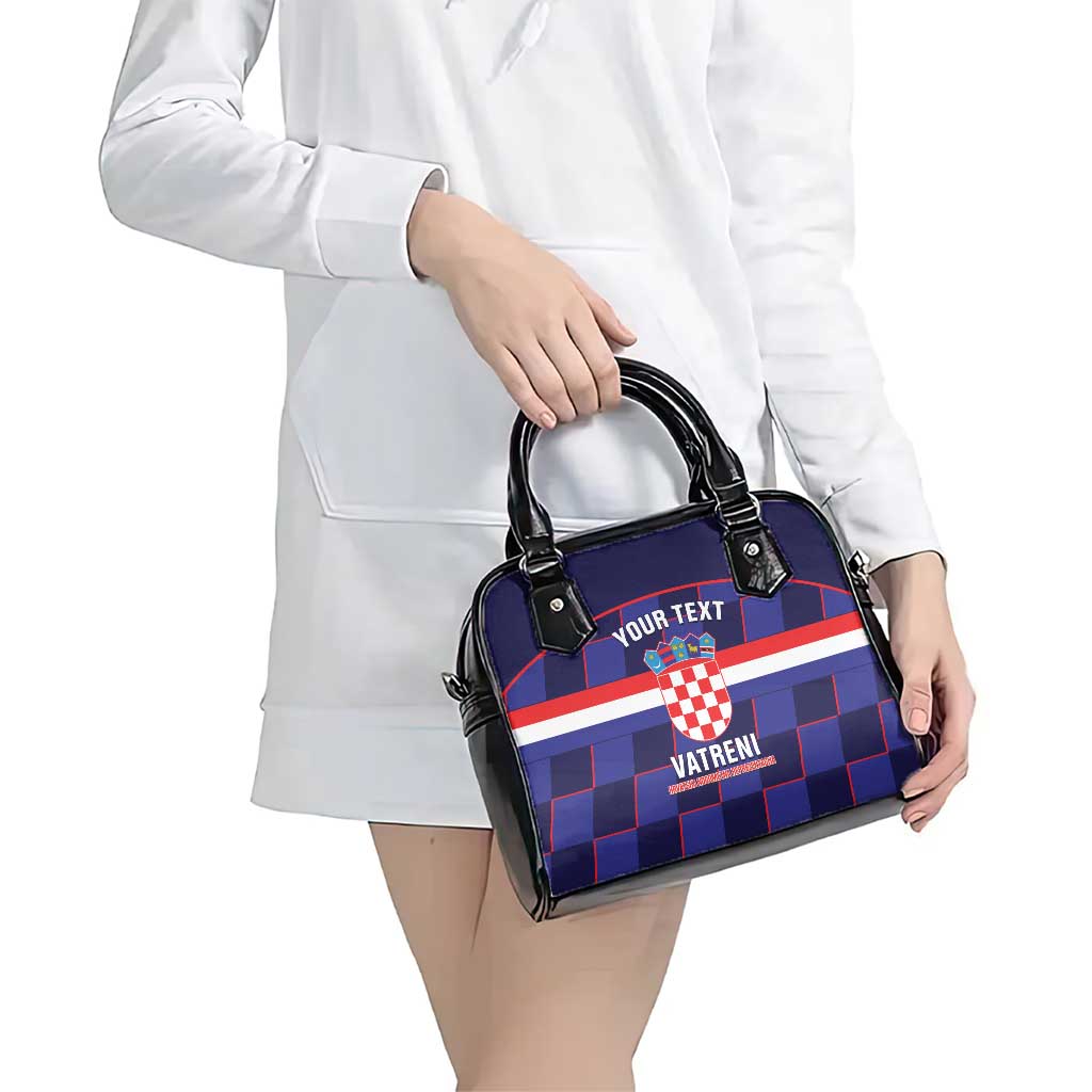 Custom Croatia Football Shoulder Handbag Come On Vatreni Checkerboard Style