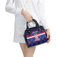 Custom Croatia Football Shoulder Handbag Come On Vatreni Checkerboard Style