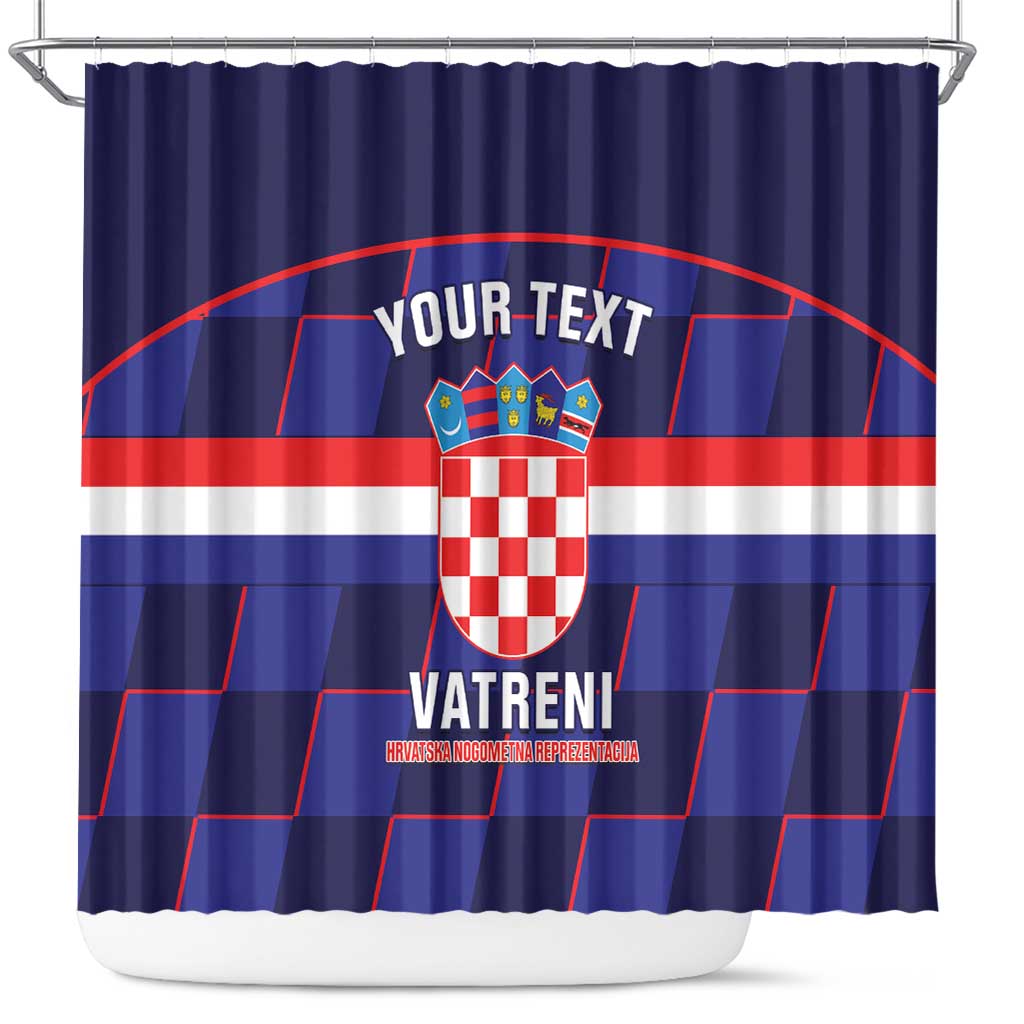 Custom Croatia Football Shower Curtain Come On Vatreni Checkerboard Style