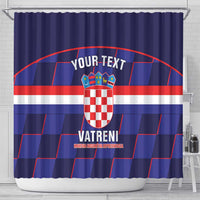 Custom Croatia Football Shower Curtain Come On Vatreni Checkerboard Style