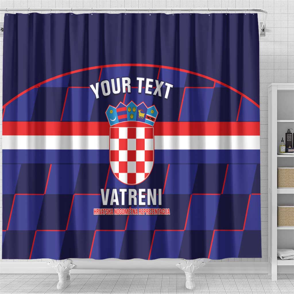 Custom Croatia Football Shower Curtain Come On Vatreni Checkerboard Style