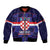 Custom Croatia Football Sleeve Zip Bomber Jacket Come On Vatreni Checkerboard Style