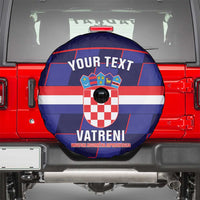 Custom Croatia Football Spare Tire Cover Come On Vatreni Checkerboard Style