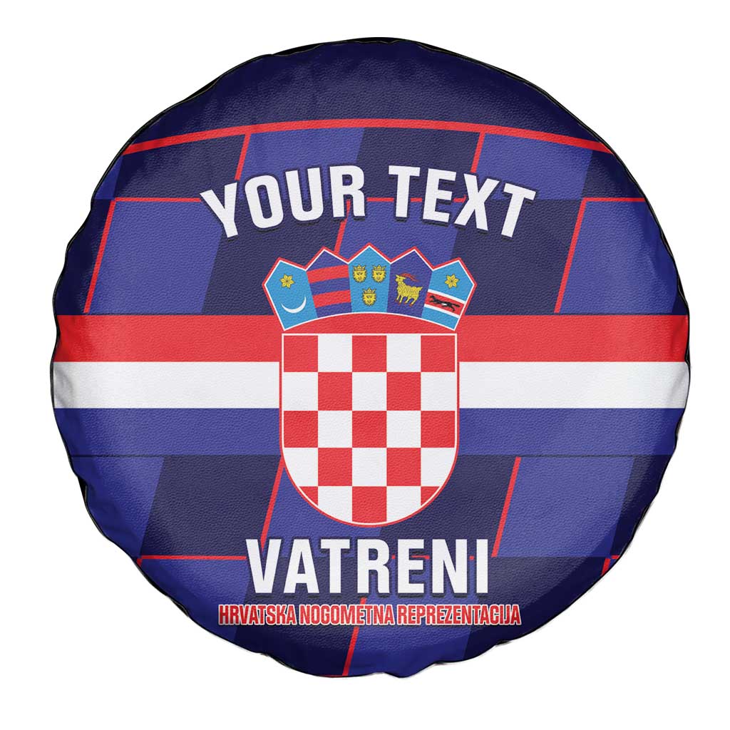 Custom Croatia Football Spare Tire Cover Come On Vatreni Checkerboard Style