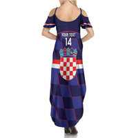Custom Croatia Football Summer Maxi Dress Come On Vatreni Checkerboard Style